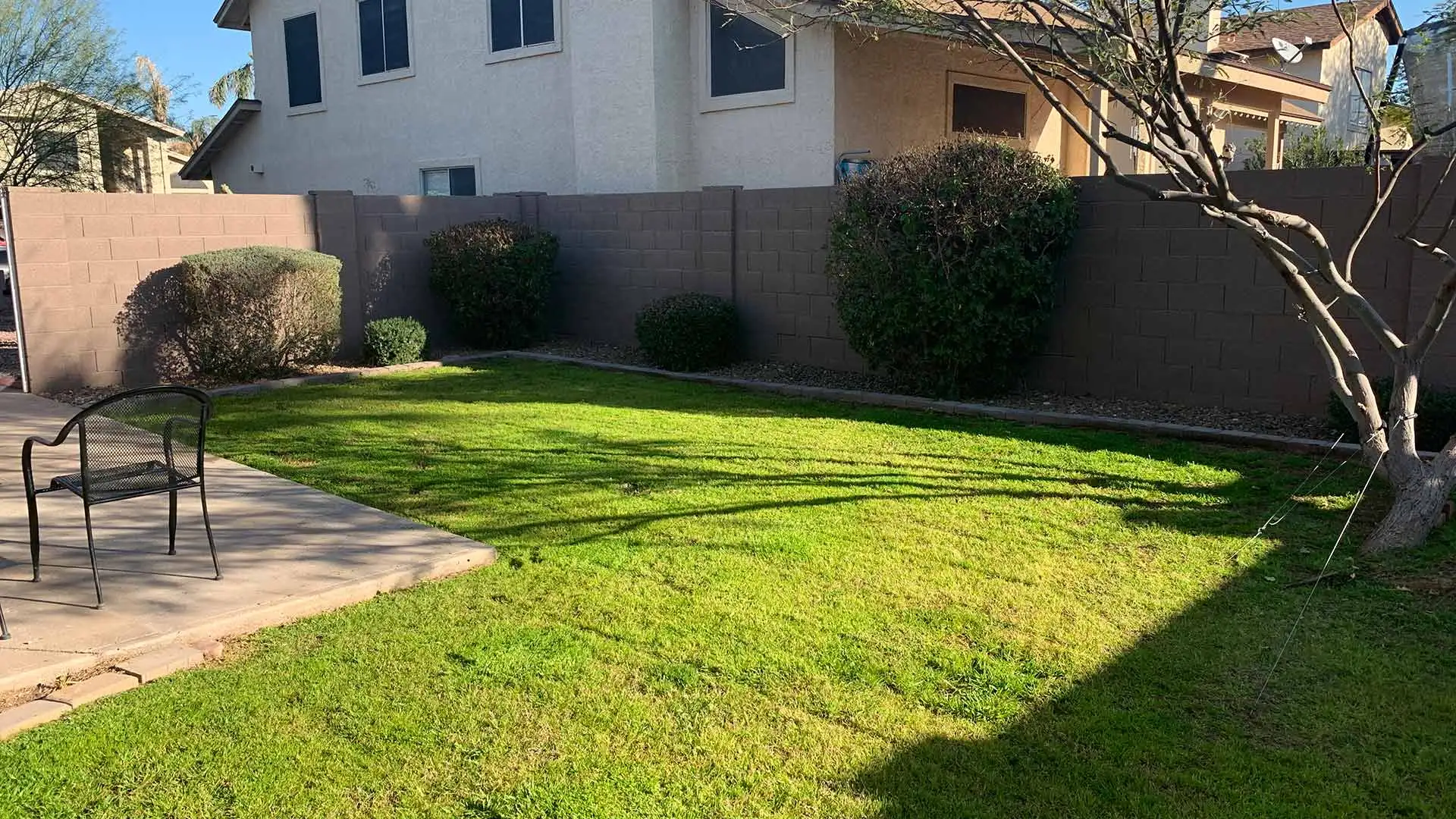 Chandler, AZ home with regular lawn and landscape maintenance.