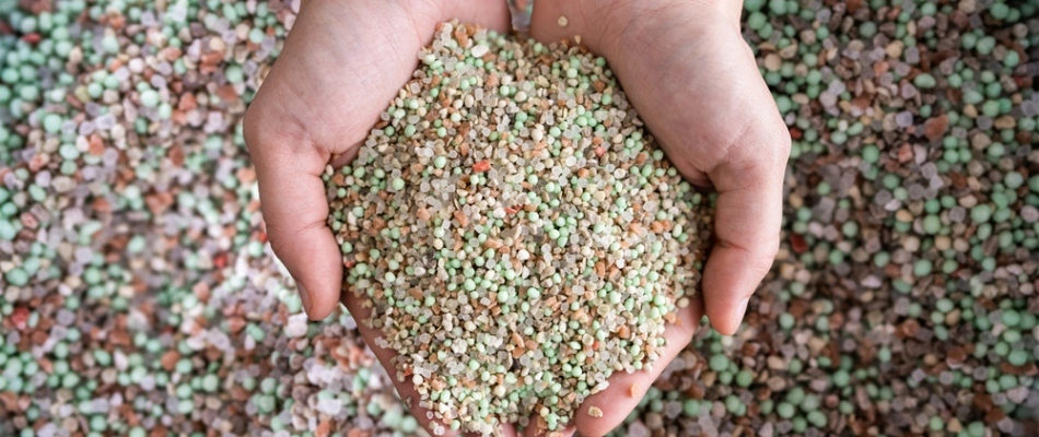 Handful of different nutrients that goes into fertilizer in Gilbert, AZ.