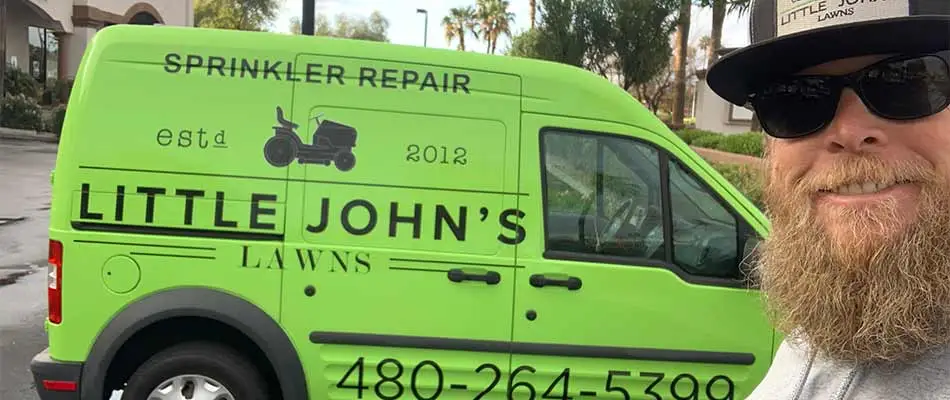 Owner of Little John's Lawns providing irrigation repairs in Queen Creek, AZ.
