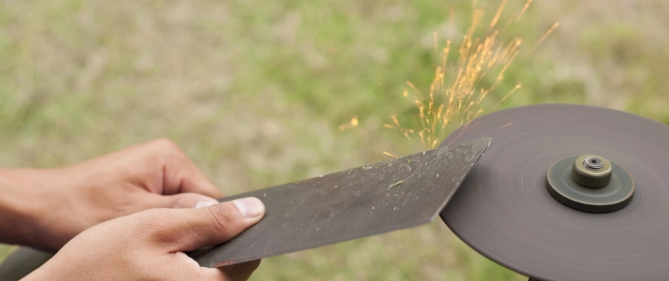 Sharpened blade for mower in Gilbert, AZ.
