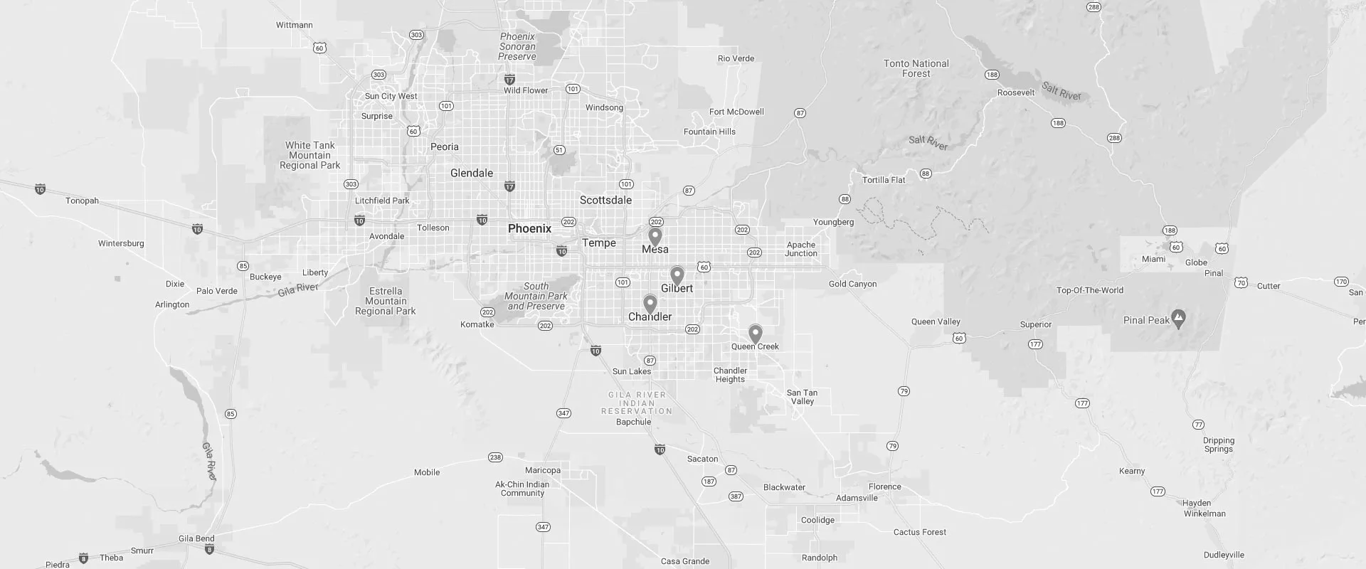 Little John's Lawns service areas map background
